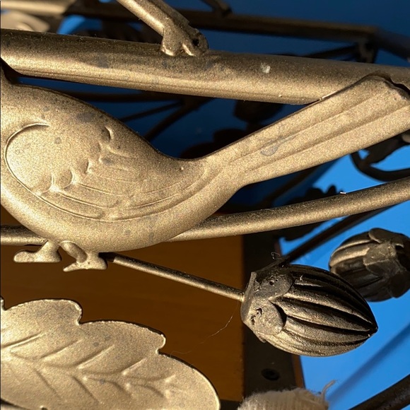 Wooden Iron basket wood heavyweight organizer bird - Picture 5 of 7